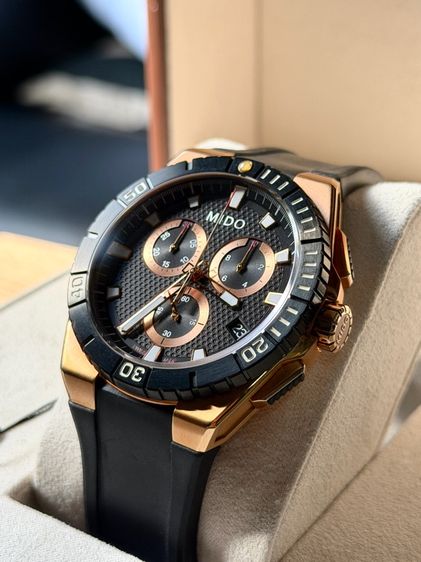 โรสโกลด์ Mido Ocean Star Chronograph Rose Gold PVD (New Old Stock) NOS 