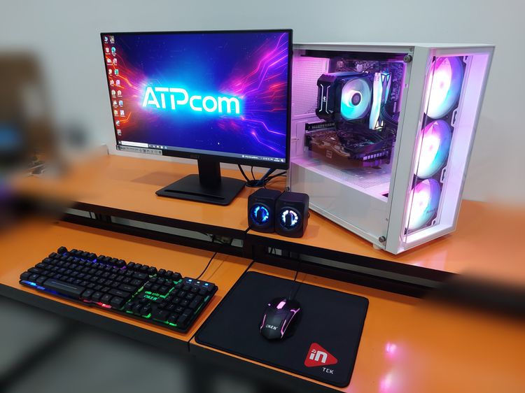 วินโดว์ ขายคอมพิวเตอร์  พร้อมใช้ RYZEN 5 2400G RAM 16GB RX 580 2048SP จอ 24นิ้ว  100Hz ครบชุด