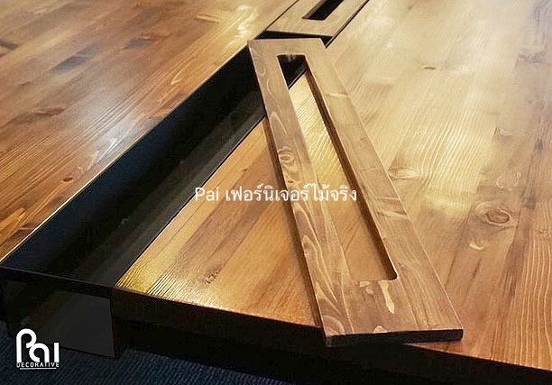 โต๊ะประชุม โต๊ะทำงานแบบ Co-Working ไม้จริง สไตล์โมเดิร์น  รูปที่ 3