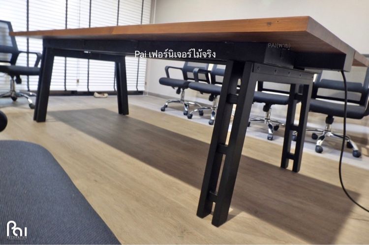 โต๊ะประชุม โต๊ะทำงานแบบ Co-Working ไม้จริง สไตล์โมเดิร์น  รูปที่ 4