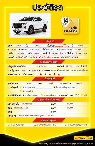 Isuzu D-MAX 2021 1.9 Hi-Lander X-Series Pickup ดีเซล ไม่ติดแก๊ส เกียร์ธรรมดา ขาว รูปที่ 2