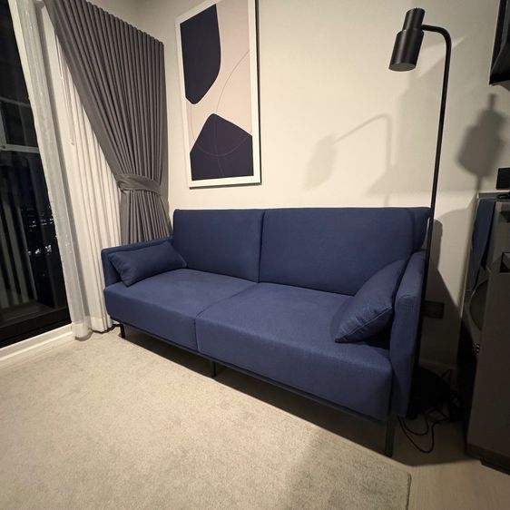 โซฟาผ้า 2 ที่นั่ง สีกรม สไตล์มินิมอล รูปที่ 2