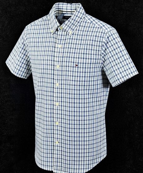 Tommy Hilfiger Custom Fit Plaid Gingham Check Petit Shirt Button-down Collar  รูปที่ 4