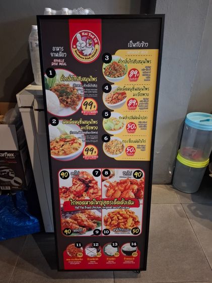 อ่างซิ้งค์ อ่างล้างจาน และอุปกรณ์ กล่องไฟเมนูอาหาร หรือจะทำเป็นกล่องป้ายธุรกิจอื่นก็ได้