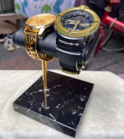 ที่วางโชว์(จัดเก็บ)นาฬิกา ที่วางหนังแท้ ฐานหินอ่อนสีดำ Black Marble Base Watch Stand รูปที่ 8