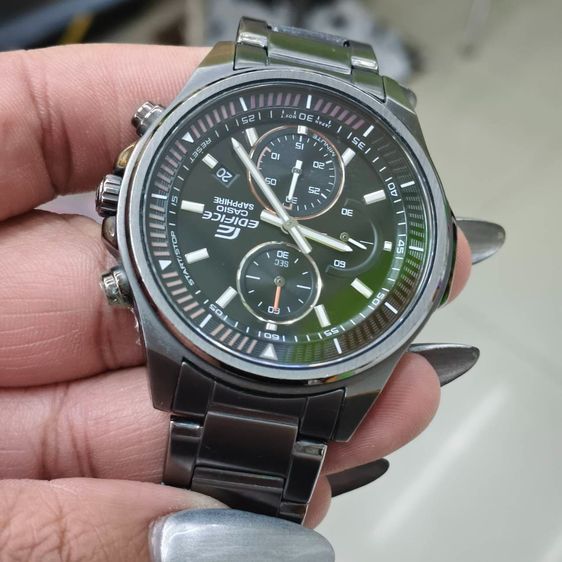 Casio Edifice Sapphire Chronograph สายสแตนเลส หน้าปัดดํา เท่ เรียบหรู ฟังก์ชันครบ รูปที่ 12