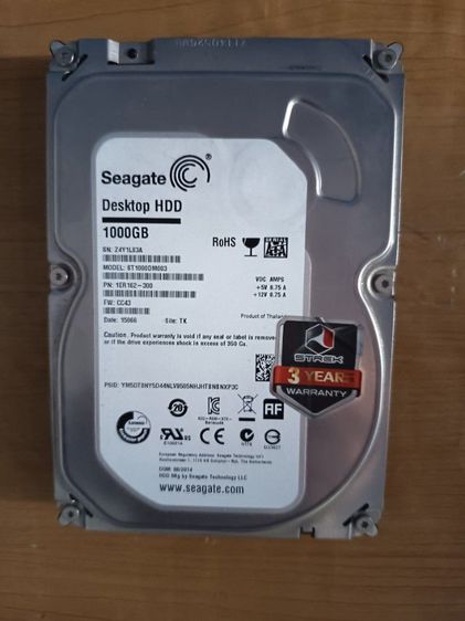 ที่เก็บข้อมูลและเมมโมรี่การ์ด ขาย ฮาร์ดดิส Sata Seagate 1000 gb ใช้งานปกติ สภาพใหม่มาก