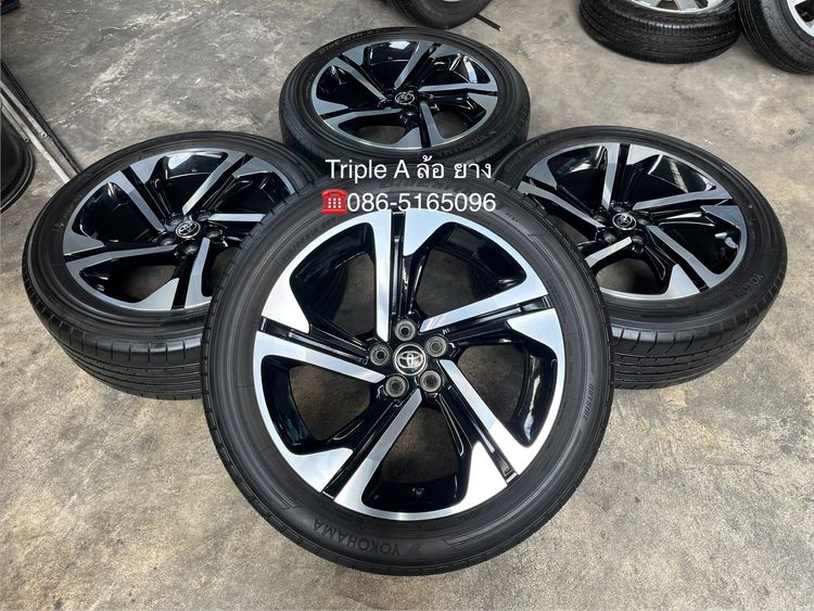 อื่นๆ อะลูมิเนียมอัลลอย 18" ✨ล้อแม็ก 5รู100✨Toyota Yaris Cross ขอบ 18 ดำหน้าเงา พร้อมยาง 215-55-18 Yokohama♨️ปี 24♨️