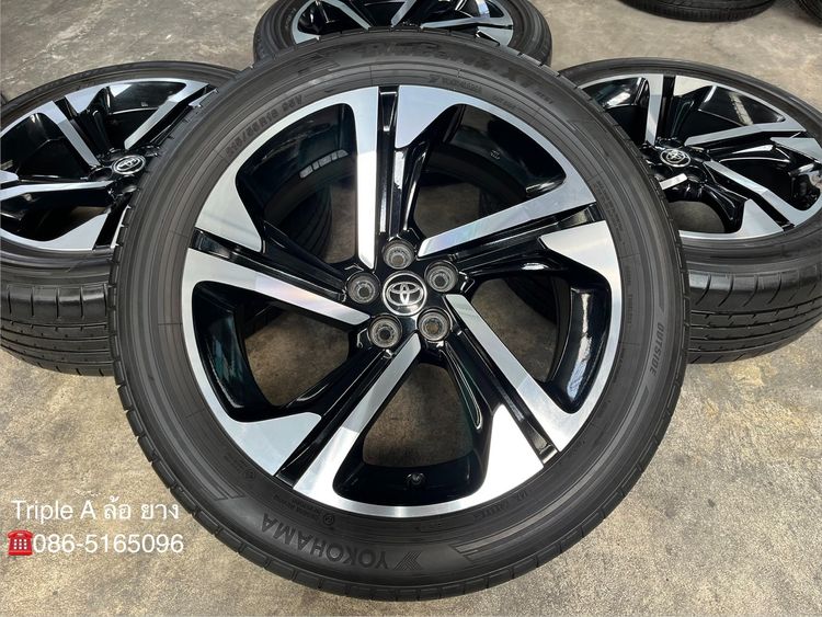 ✨ล้อแม็ก 5รู100✨Toyota Yaris Cross ขอบ 18 ดำหน้าเงา พร้อมยาง 215-55-18 Yokohama♨️ปี 24♨️ รูปที่ 2