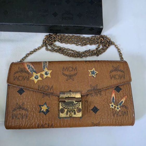 หญิง ส้ม หนังแท้ MCM Patricia Bag WOC Rabbit Limited Crossbody Bag