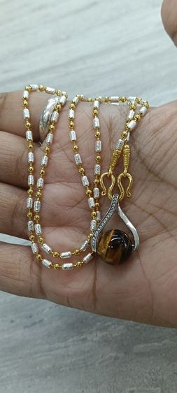 สร้อยคอพร้อมจี้หินไทเกอร์อายไม่ลอกไม่ดำใส่อาบน้ำได้ รูปที่ 10