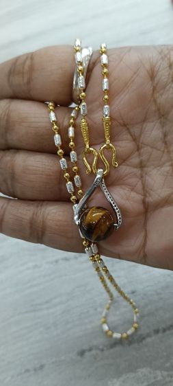 สร้อยคอพร้อมจี้หินไทเกอร์อายไม่ลอกไม่ดำใส่อาบน้ำได้ รูปที่ 17