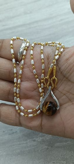 สร้อยคอพร้อมจี้หินไทเกอร์อายไม่ลอกไม่ดำใส่อาบน้ำได้ รูปที่ 12