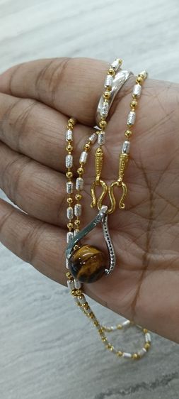 สร้อยคอพร้อมจี้หินไทเกอร์อายไม่ลอกไม่ดำใส่อาบน้ำได้ รูปที่ 8