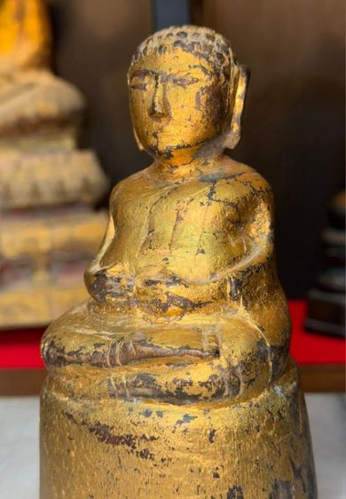 พระไม้พระสังกัจจายน์ยุค สมัยอยุธยา เก่าปิดทองคำเปลวเดิมๆ รูปที่ 3