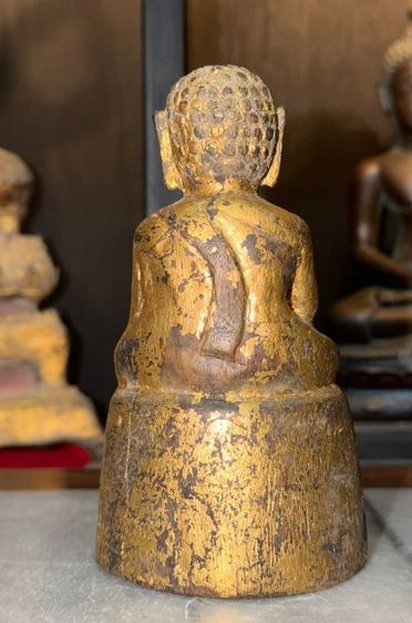 พระไม้พระสังกัจจายน์ยุค สมัยอยุธยา เก่าปิดทองคำเปลวเดิมๆ รูปที่ 2