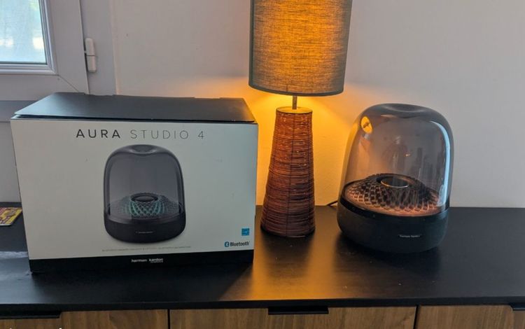 Harman Kardon Aura Studio 4 Home Speaker Black ลําโพงตั้งโต๊ะ เสียง 360 องศา รูปที่ 2