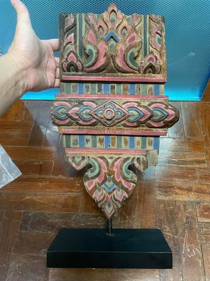 อื่นๆ ส่วนประกอบเสาไม้แกะเก่า สีเดิม 