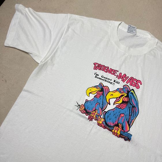 เสื้อยืด 80s ผ้าบาง สกรีนยาง Size XL รูปที่ 3