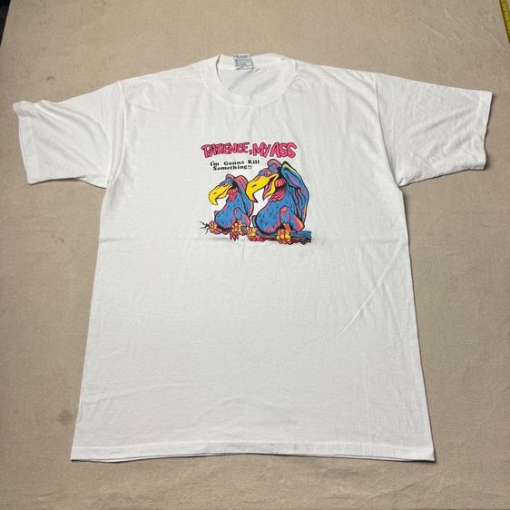 เสื้อยืด 80s ผ้าบาง สกรีนยาง Size XL รูปที่ 2