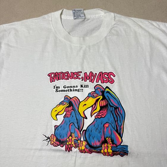 เสื้อยืด 80s ผ้าบาง สกรีนยาง Size XL