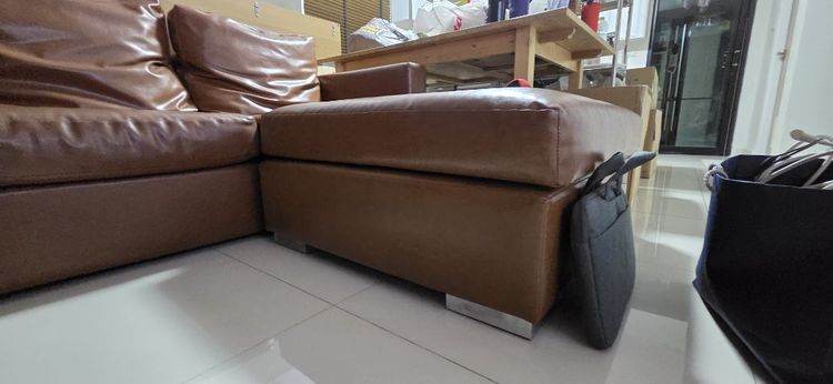 sofa หนังเทียม สภาพดี ยาว 2.30m รูปที่ 2