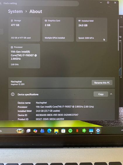 โน้ตบุ้ค Dell inspiron รูปที่ 11