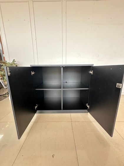 ตู้เก็บเอกสาร 2 บานเปิด โครงไม้ MDF สีดำ รูปที่ 7
