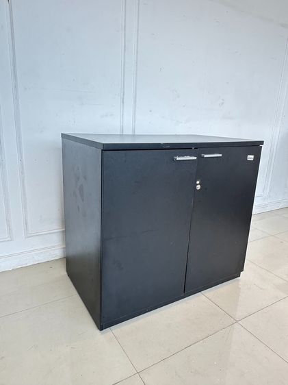 ตู้เก็บเอกสาร 2 บานเปิด โครงไม้ MDF สีดำ รูปที่ 3