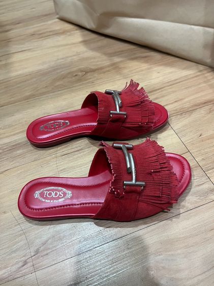 รองเท้า Tod's รุ่น Double T Fringed Slides รูปที่ 2