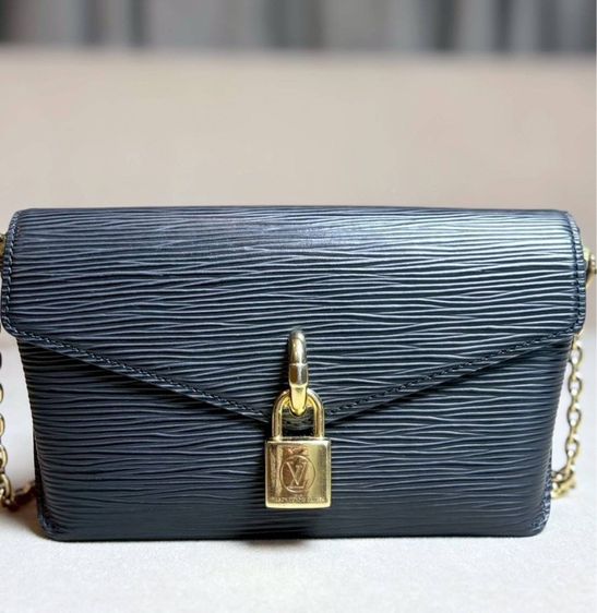 LV padlock on strap epi leather black microchip  รูปที่ 3