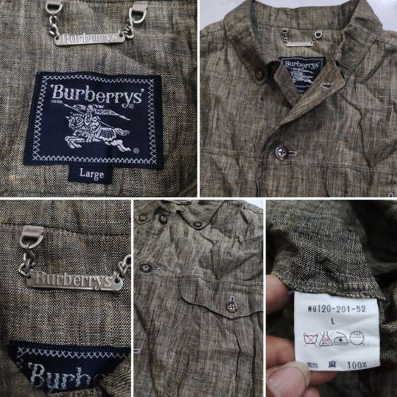 เชิ้ต BURBERRY'S🧥🇮🇹ลินิน วินเทจ รูปที่ 17