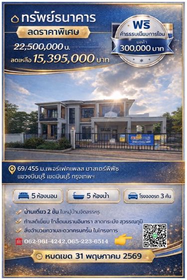 ทรัพยธนาคาร ขายต่ำกว่าราคาประเมิน