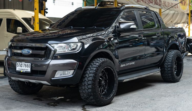 Ford Ranger 2017 3.2 Wildtrak 4WD Pickup ดีเซล ไม่ติดแก๊ส เกียร์อัตโนมัติ ดำ รูปที่ 2