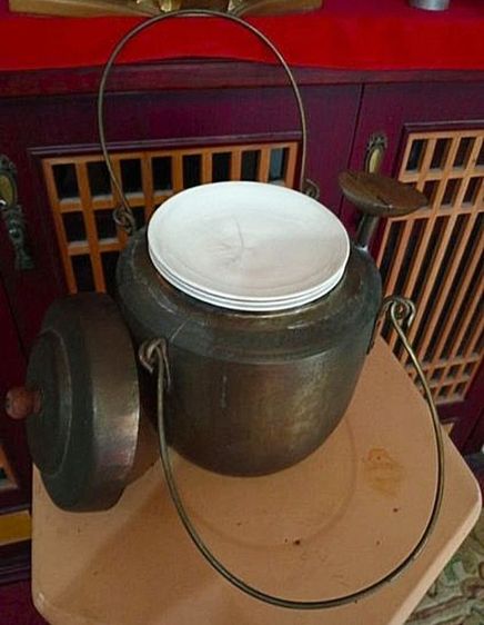 หม้อต้มสมุนไพรเก่าโบราณอายุเป็นร้อยปีสภาพเยี่ยมครบชุด รูปที่ 13