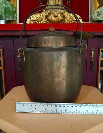 หม้อต้มสมุนไพรเก่าโบราณอายุเป็นร้อยปีสภาพเยี่ยมครบชุด รูปที่ 3