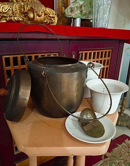 หม้อต้มสมุนไพรเก่าโบราณอายุเป็นร้อยปีสภาพเยี่ยมครบชุด รูปที่ 10