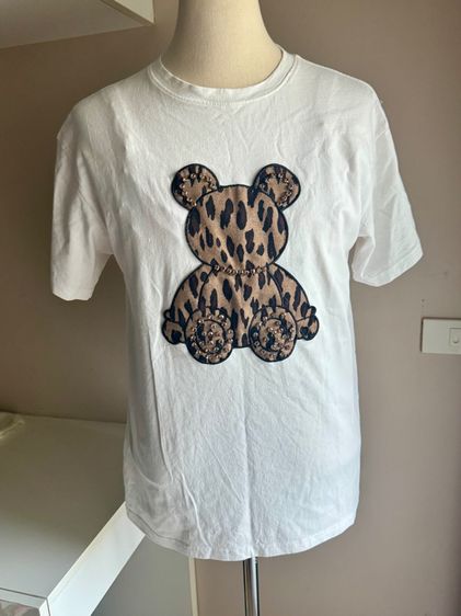 พร้อมส่ง T-Shirt ปักรูปหมีประดับคริสตัลปักสามมิติ อก 97 ซม  รูปที่ 6