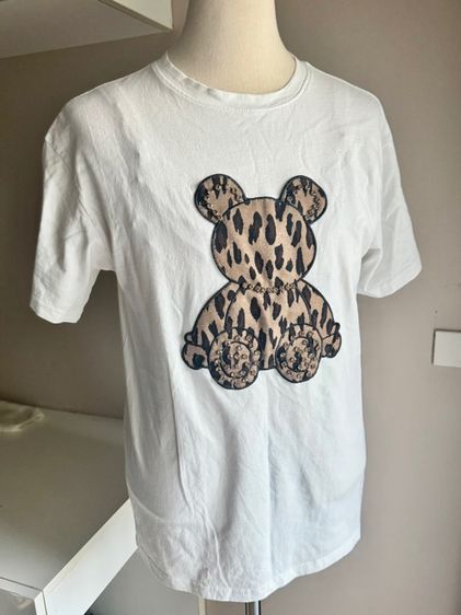 พร้อมส่ง T-Shirt ปักรูปหมีประดับคริสตัลปักสามมิติ อก 97 ซม  รูปที่ 11