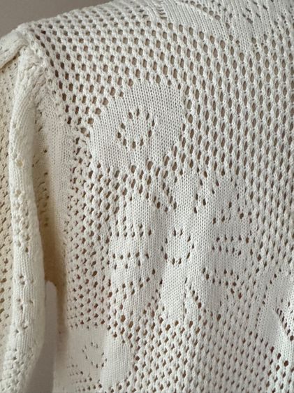 พร้อมส่งทันที Free EMS Used Lyn Around Polo Collar Knitted Top Size L คอปก ผ้านิตนุ่มๆสีขาว รูปที่ 8