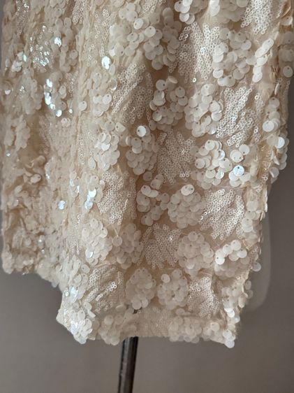 สายเดี่ยวปักเลื่อม Top Sling Double Layers Sequin In Beige รูปที่ 8