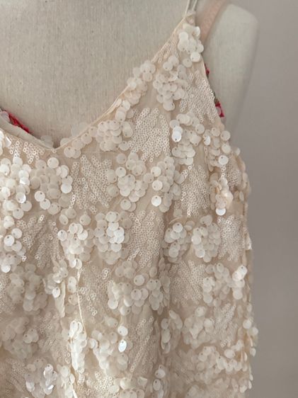 สายเดี่ยวปักเลื่อม Top Sling Double Layers Sequin In Beige รูปที่ 4
