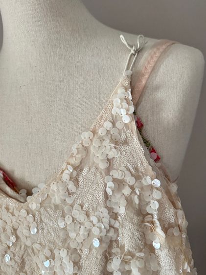 สายเดี่ยวปักเลื่อม Top Sling Double Layers Sequin In Beige รูปที่ 2
