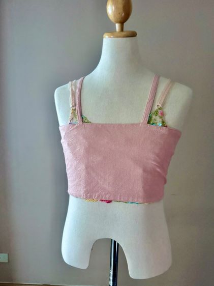 ไม่มีแขน ชมพู อื่นๆ สายเดี่ยวผ้าฝ้ายสี flamingo ผูกหลังแซ่บ ค่าส่ง 20