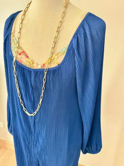 Pleat Jumpsuit with gold chain accessories full body size L Lyn Around รูปที่ 9