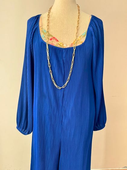 Pleat Jumpsuit with gold chain accessories full body size L Lyn Around รูปที่ 10