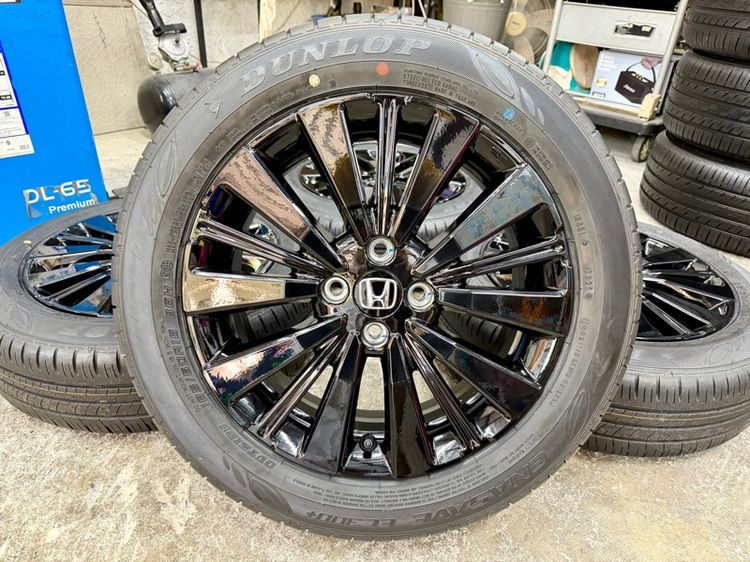 16" ล้อแม็ก HONDA CITY EHEV RS ขอบ 16” ถอดป้ายแดง ยาง DUNLOP 185-60R16 ปี 25 สีเส้นตุ่มหน้ายางยังอยู่ครบ