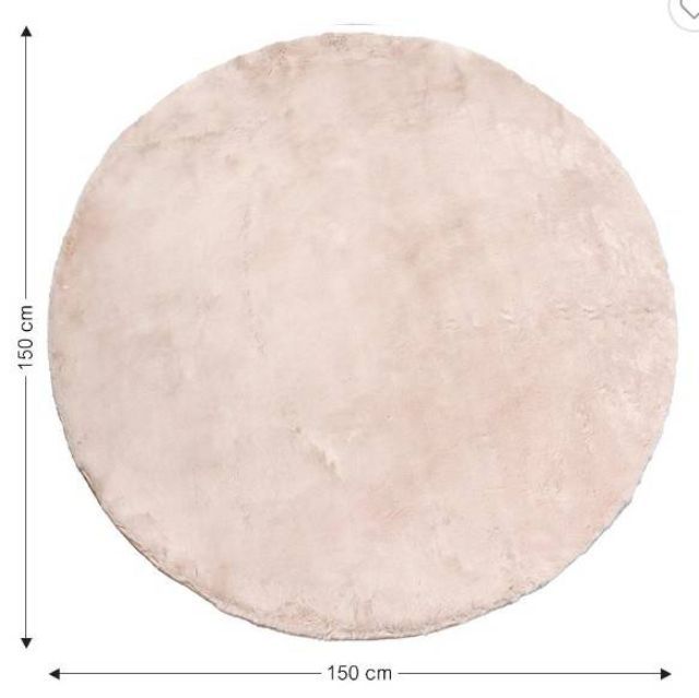 พรมวงกลม ผืนใหญ่มาก มือ 1  สีชมพู อ่อน