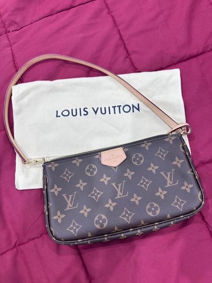 หญิง น้ำตาล หนังแท้ ขายกระเป๋า Louis Vuitton หลุยส์ วิตตอง รุ่น Multi Pochette Accessories สภาพดี นัดดูได้ 