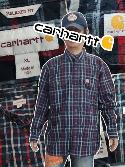 ฟ้า แขนยาว เสื้อเชิ้ต เชิ้ต Carhartt🧥⚒️บิ๊กไซส์XL